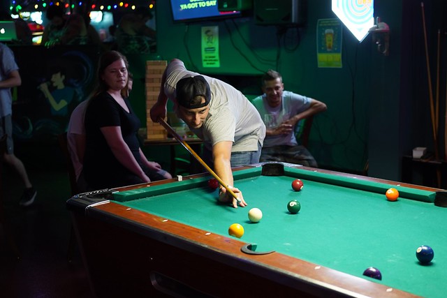 Gettin our asses kicked in pool