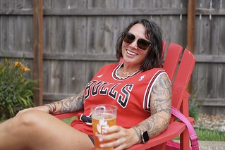 She's started stealing my jerseys... but she looks cute in them