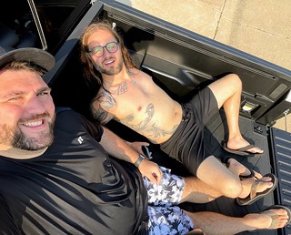 Just ridin in the back of this truck