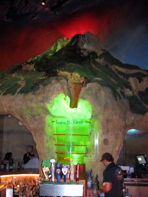 This is a giant margarita volcano at Jimmy Buffet's Margaritaville (Universal Studios City Walk)