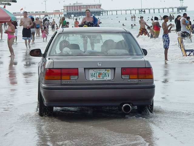 Driving down Daytona Beach