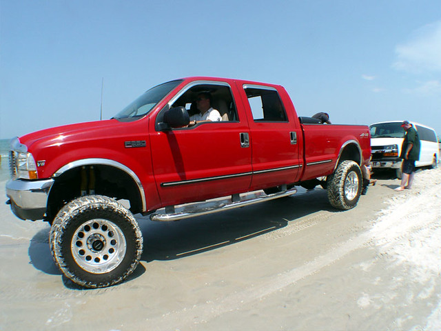 Towing out a stuck van on Daytona Beach