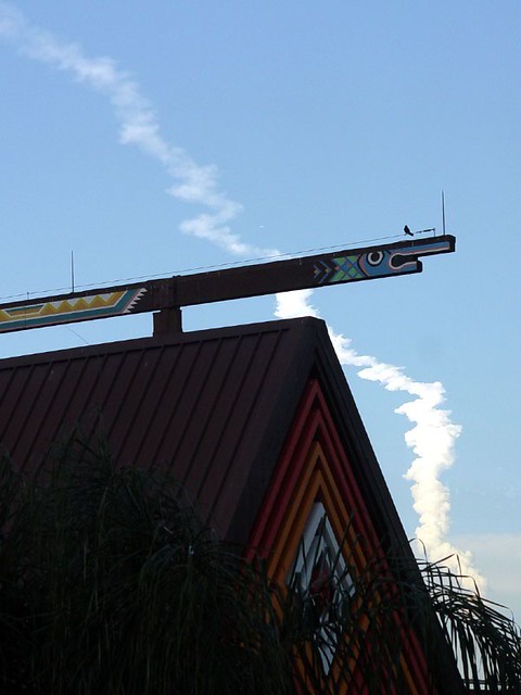 Trail from the shuttle that launched