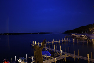 Enjoying a cigar along the lake