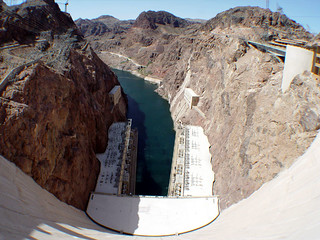 Looking out from the dam