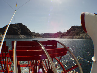 frame - Looking back at Hoover Dam from the paddleboat