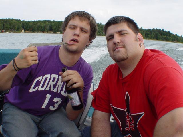 Kevi and I - and this tool that's used to dig swallowed hooks out of fish