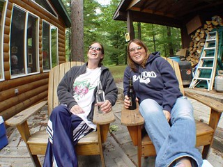 Jolene and Kari at the cabin
