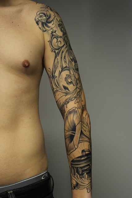 Front of Left sleeve before second session