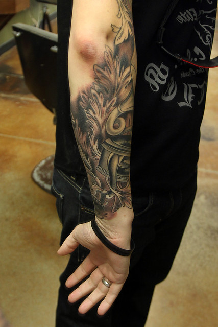 Mirror shot of forearm after 2nd session