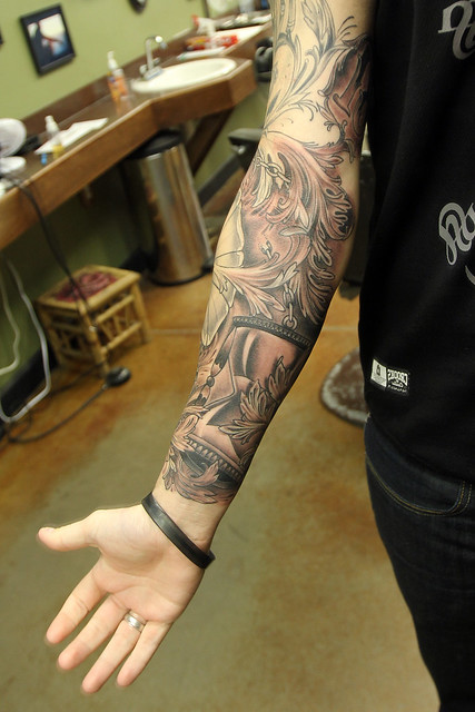 Mirror shot of forearm after 2nd session