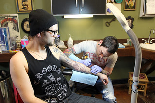 Tattoo - Getting tattooed by Joshua Bowers at Iron Heart Tattoo