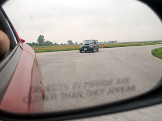Subarus in mirror are closer than they appear