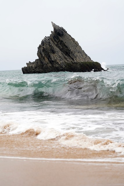 Waves and sharp rocks