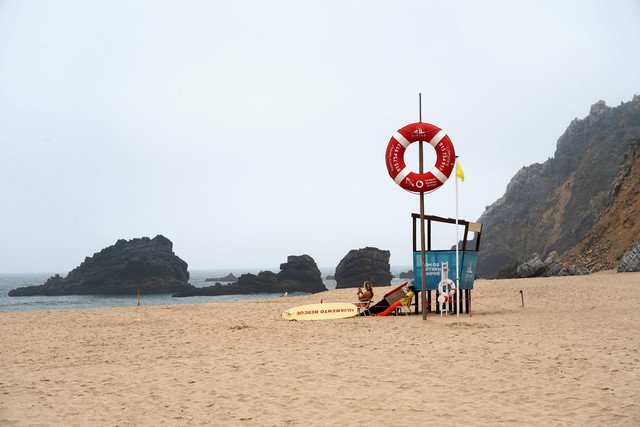 Checking out Adraga Beach