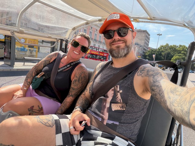 Kari's first Tuk Tuk... The cobblestone streets did not sell her on this experience.