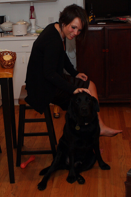 Kari found a black lab friend