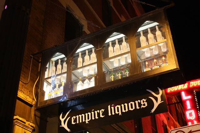If you're ever in a bind for some liquor... just break the empire liquors sign