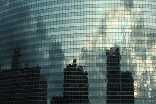 Curved, Mirrored Building