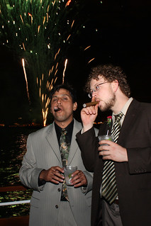 Manuel and David smoking cigars