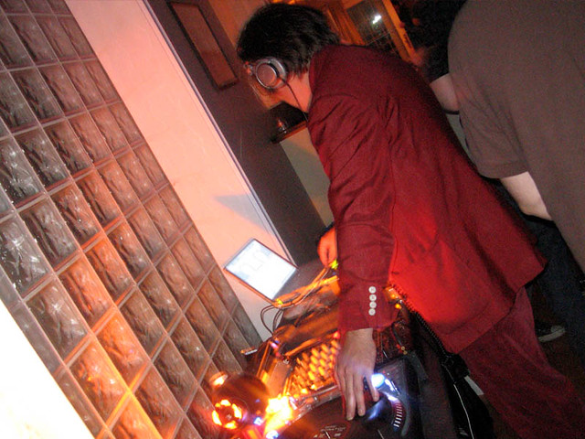 Chris spinning at an afterparty