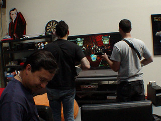 Lollapalooza - Playing Guitar Hero at Skinnycorp