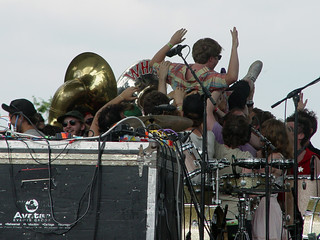 Lollapalooza - Dan Deacon peeps getting ready to go on