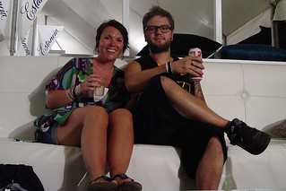 Lollapalooza - Having a drink at the Uncorked tent before leaving