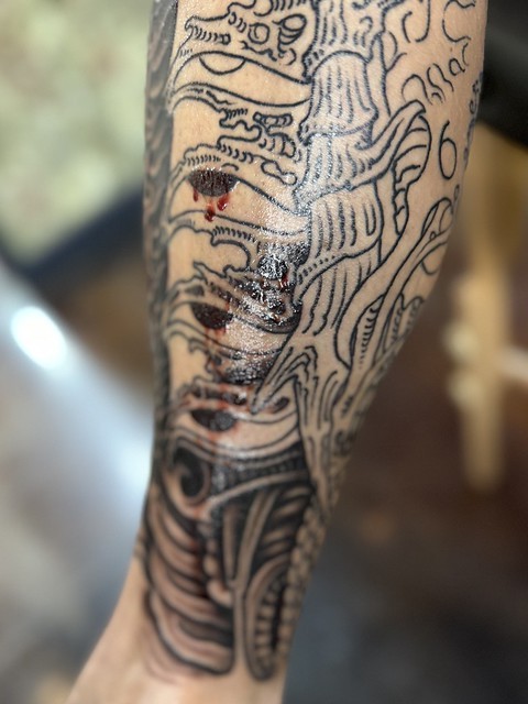 I don’t realize these were going to be eyes, but it seemed fitting that they were crying blood.