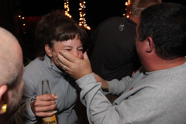 Belle chokes down a night crawler