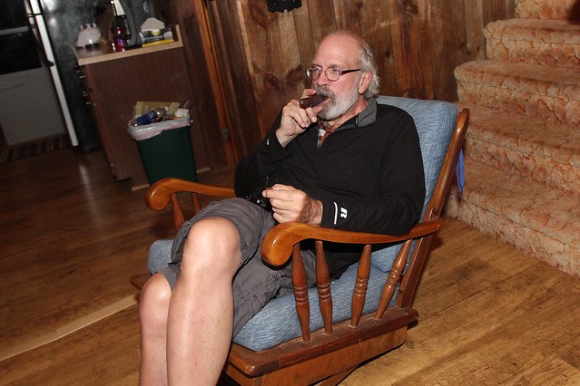 Lightin up a night cigar