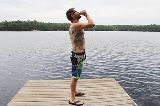 Tattoo - Slammin a morning dewsk in my dewsk shorts