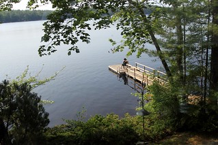 Kari and Elizabeth hangin out on the dock