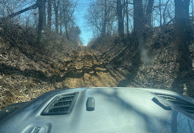 Some kids have really rutted these B-roads up