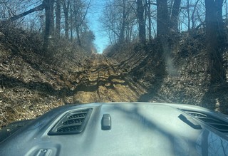 Some kids have really rutted these B-roads up