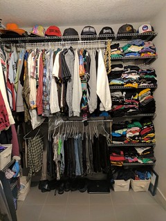 Derek's side of the closet. Plz don't judge.