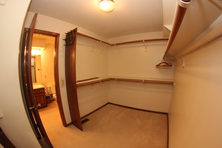 The master closet will be reconfigured a bit with stackable laundry units.