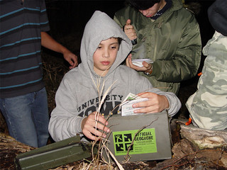 M'hamed Kouidmi - Gabe checking out the geo cache