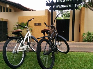The resort is pretty big... So each villa comes with beach cruisers.