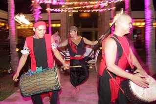 Some fire performers show up to the party