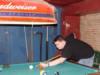 Nick playing pool