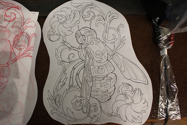 Joshua's original mechanical bee drawing