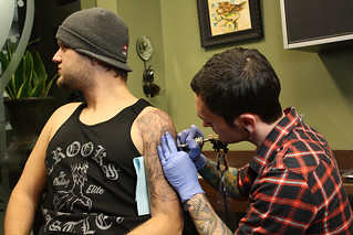 Tattoo - Getting tattooed by Joshua Bowers at Iron Heart Tattoo