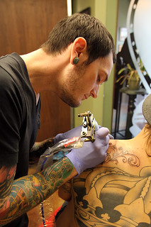 Tattoo - Getting tattooed by Joshua Bowers at Iron Heart Tattoo