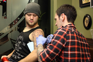 Tattoo - Getting tattooed by Joshua Bowers at Iron Heart Tattoo