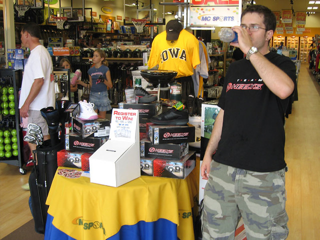 Zach by the Heelys display