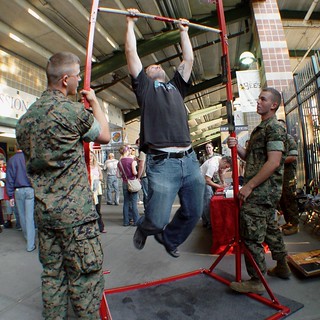 Zach doing 5 pull-ups for the Marines