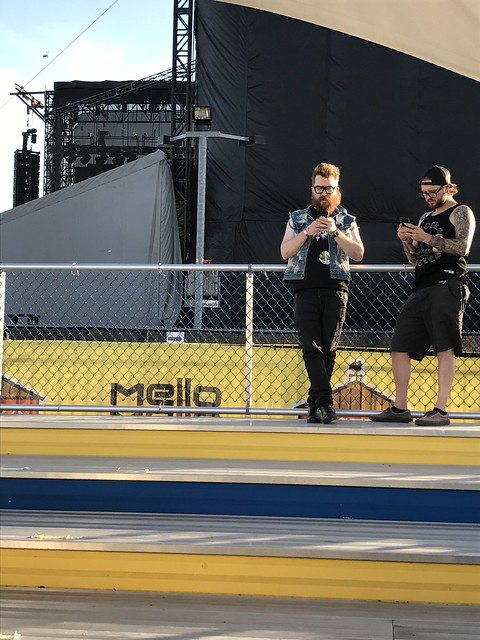 Doin important phone business backstage