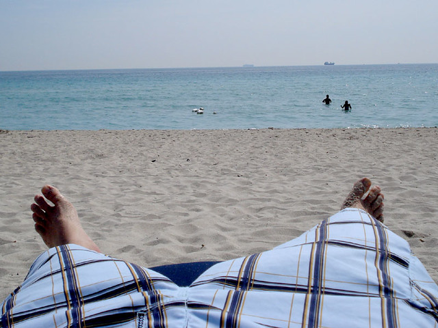Laying on Miami Beach