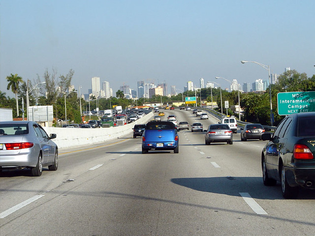 Driving into Miami